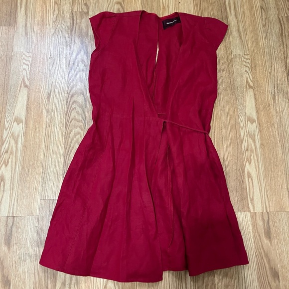 Reformation Rodin Red Linen Dress Size Small - Picture 3 of 10